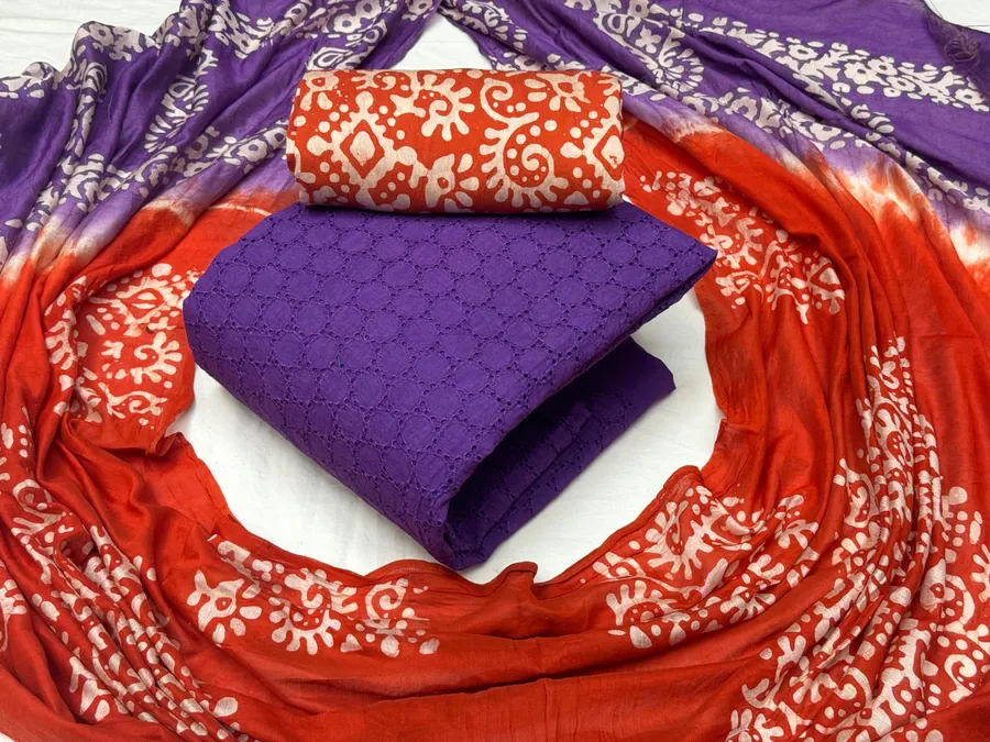 Cotton Embroidery Work Suit Set